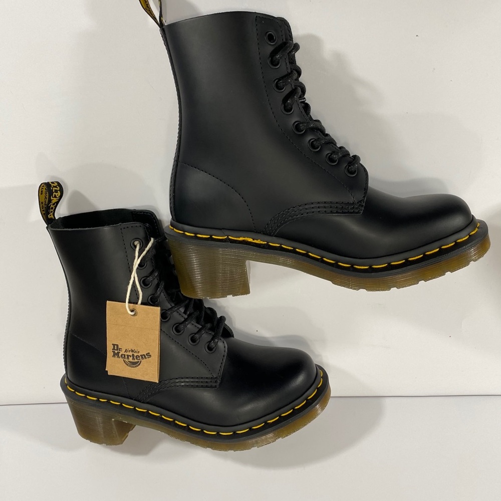 NEW DR MARTES CLEMENCY SMOOTH LEATHER HEED BOOTS - Picture 11 of 12